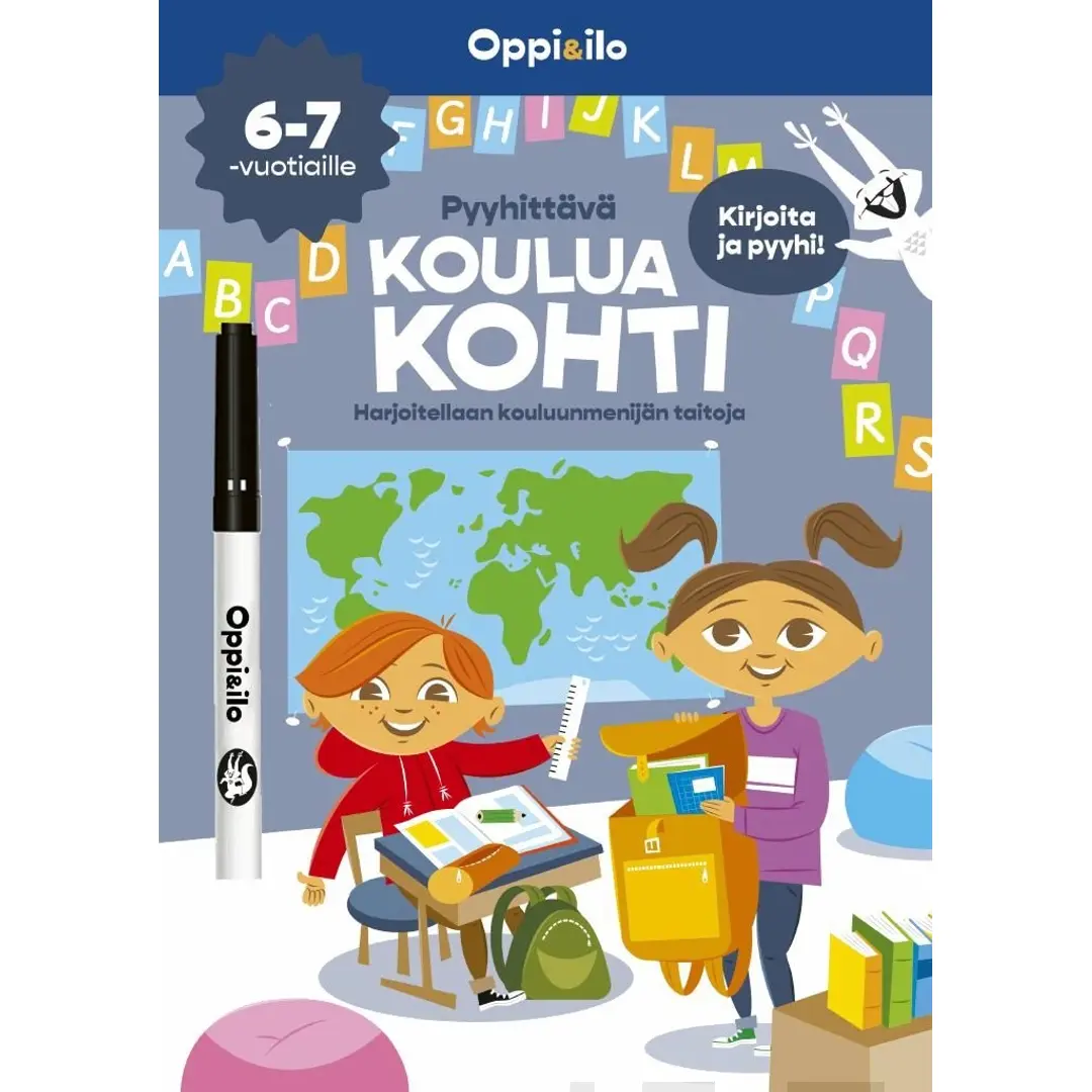 Oppi&ilo Pyyhittävä Koulua kohti -puuhakirja 6-7 v