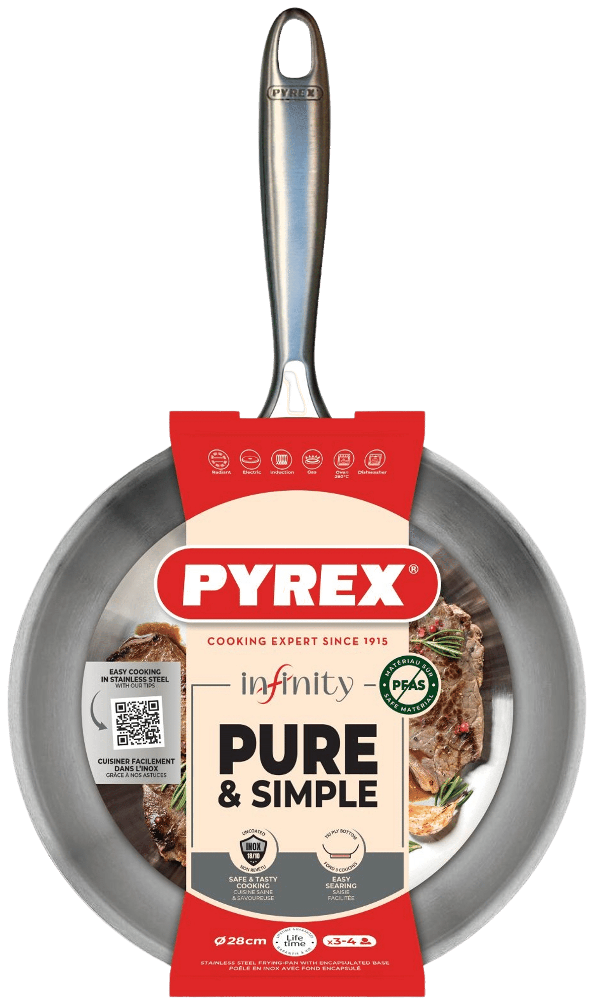 Pyrex 28 Pyrex paistinpannu teräs 28 cm | Prisma.fi-verkkokauppa