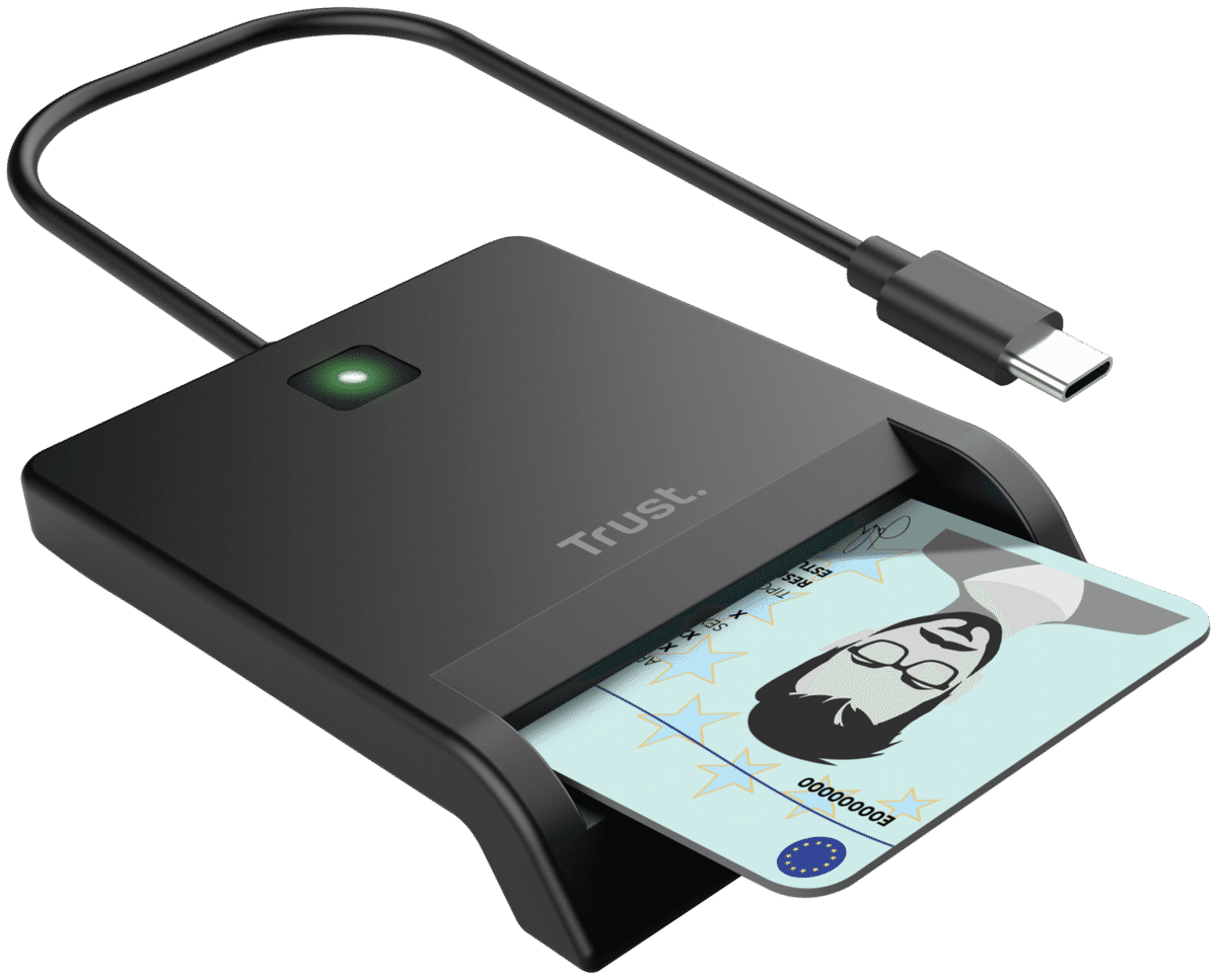 Primo -älykortinlukija, USB-C / USB-A, musta