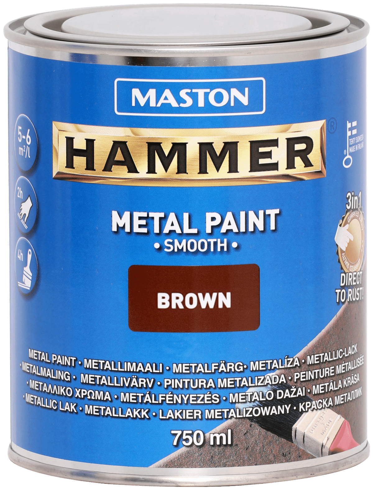 Maston metallimaali Hammer Sileä ruskea 750 ml | Prisma.fi-verkkokauppa