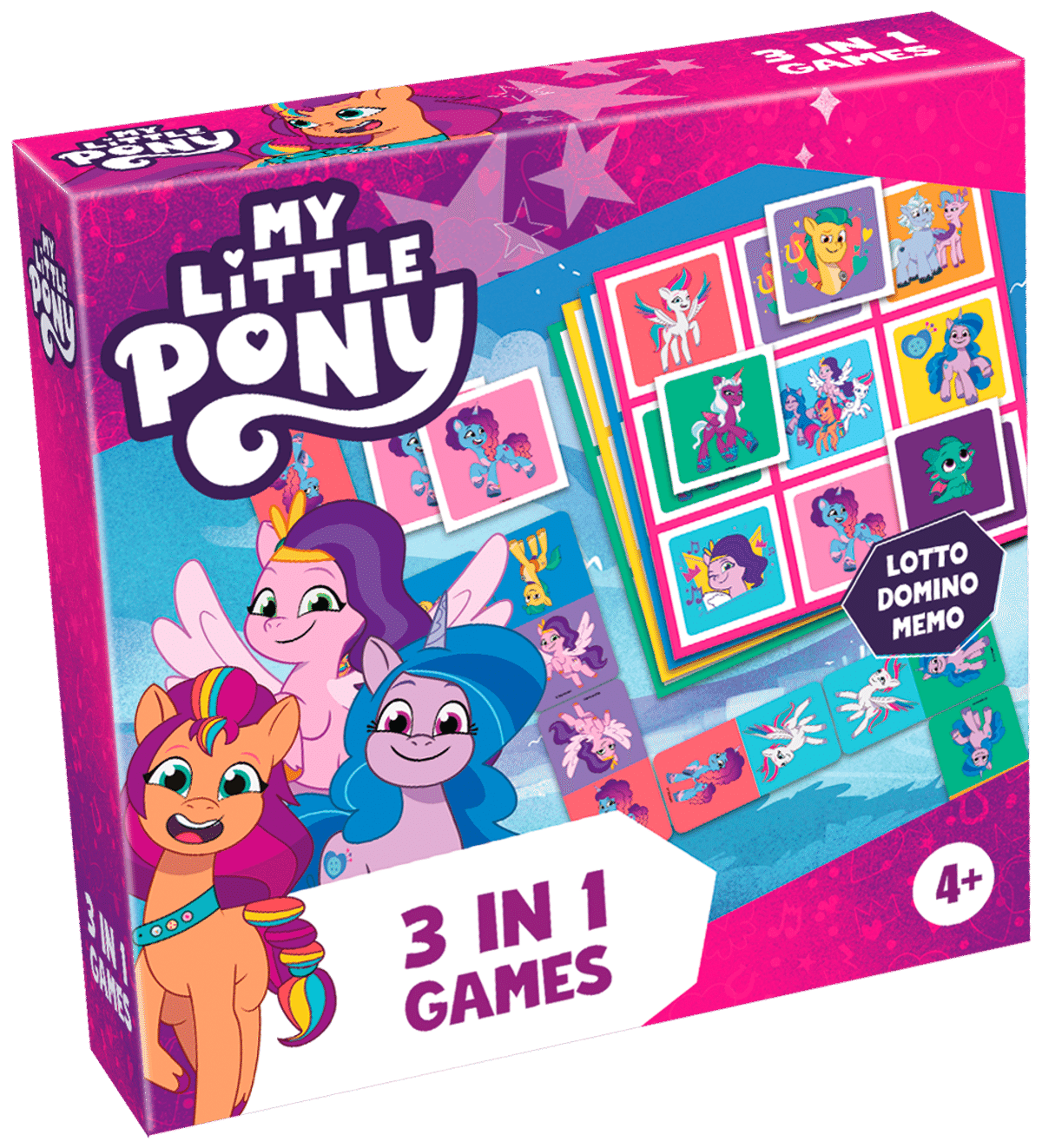 Tactic lautapeli My Little Pony 3 in 1 Lotto, Domino,