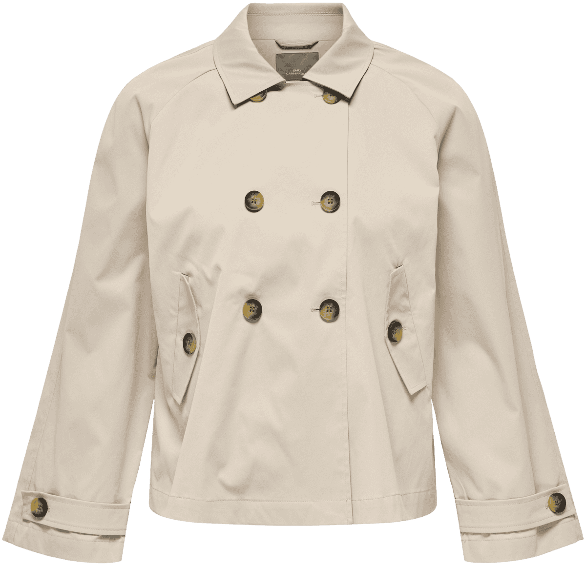 ONLY Carmakoma Damen Trenchcoat - Kurzer Mantel Mit Reverskragen