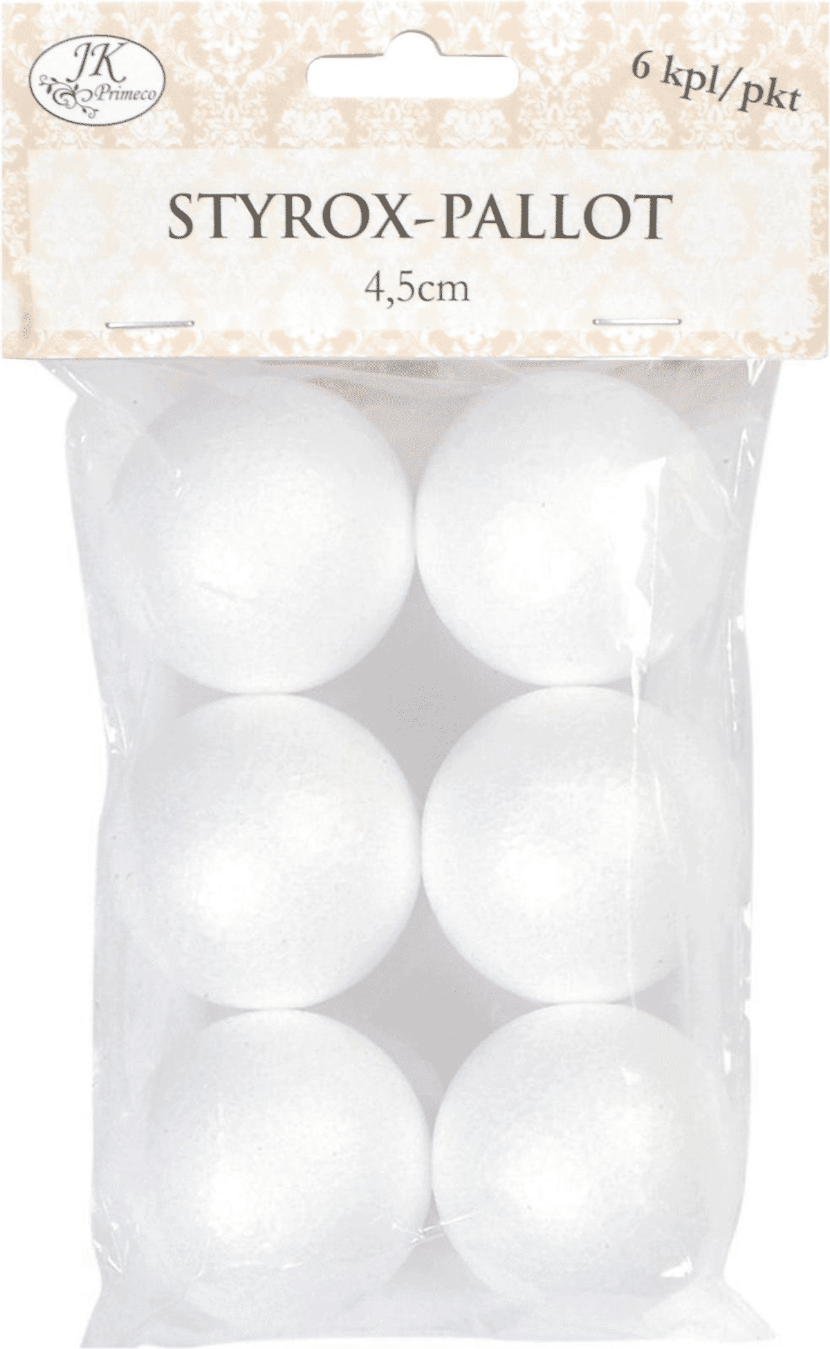 J.K. Primeco styrox-pallo 4,5cm 6kpl | Prisma.fi-verkkokauppa