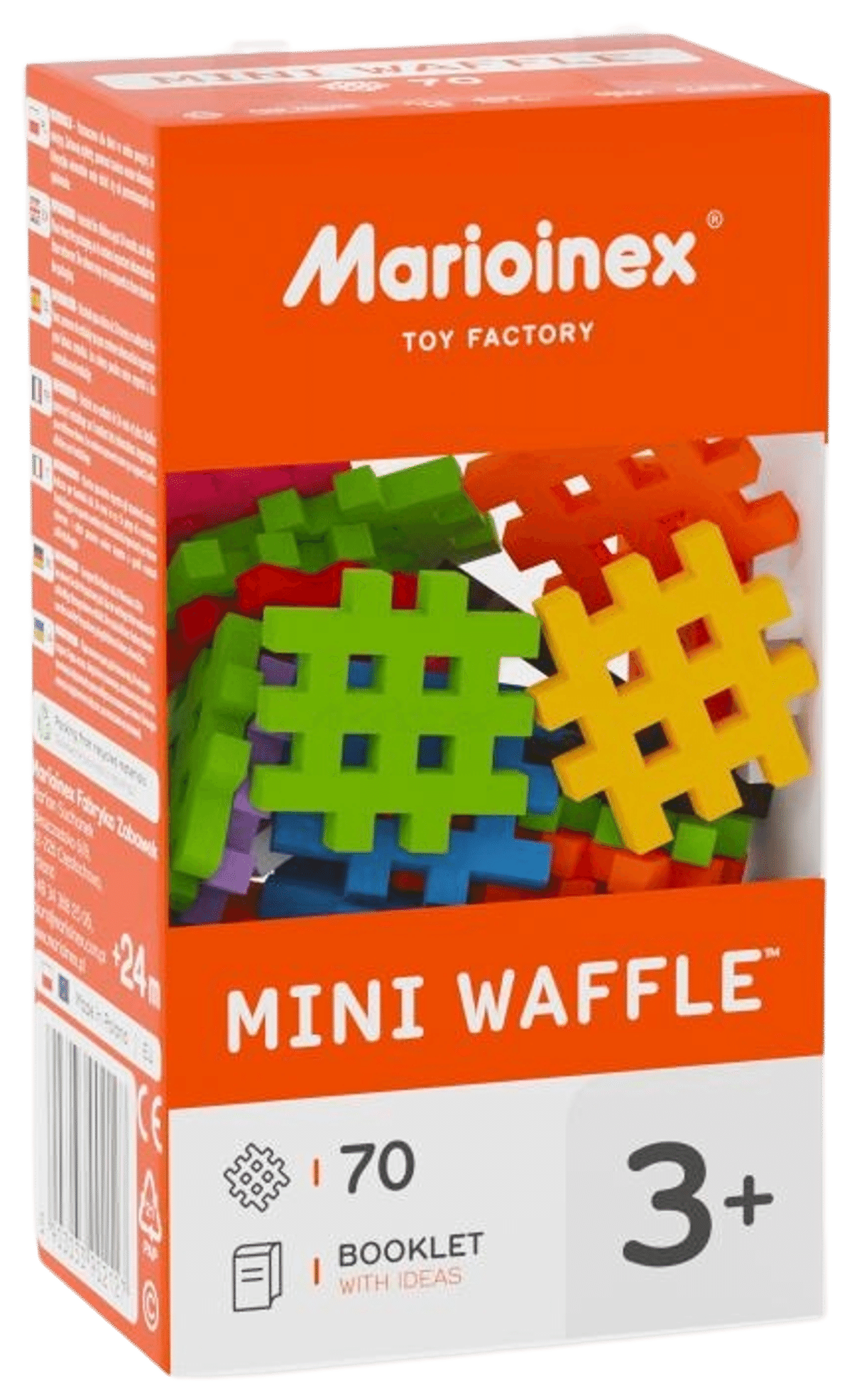 Marioinex Mini Waffle Pastel - Lot De 70 Tablettes - Bleu Vert Rose Rouge - Construction Créative