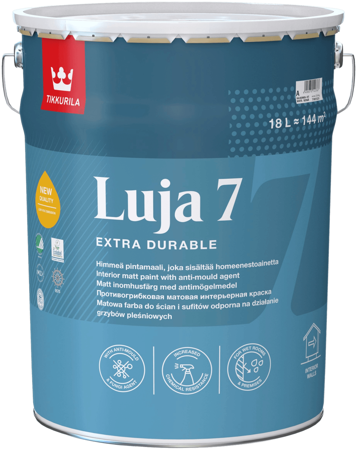 Tikkurila Luja 7 pintamaali 18l G497 höyry himmeä | Prisma verkkokauppa