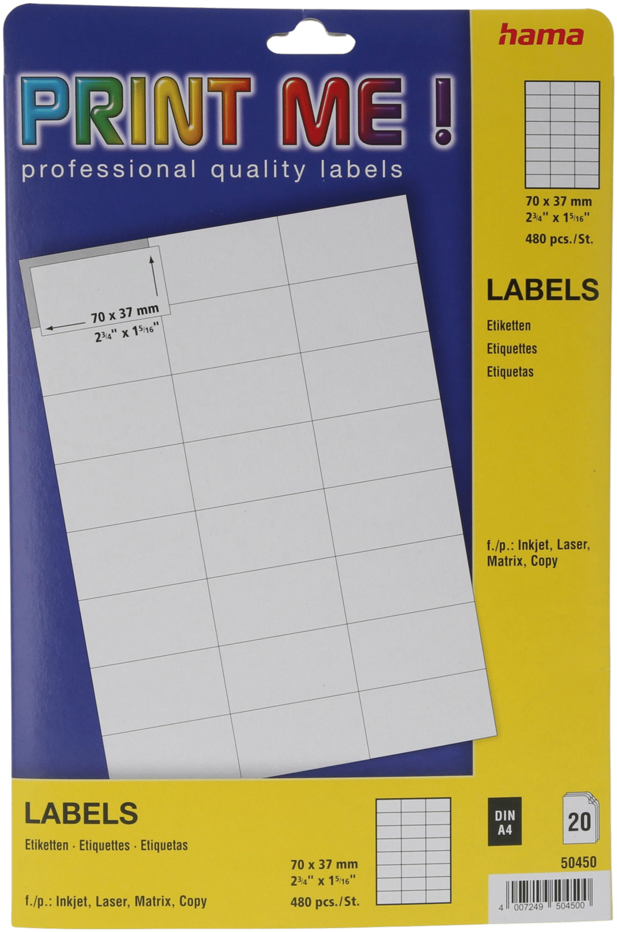 Hama Laminierfolie, DIN A4 (21,6x30,3 cm), 80 µ, Packung mit 25 Stück