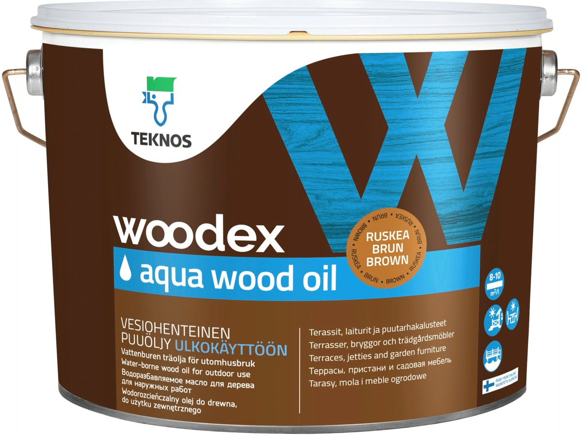 Teknos puuöljy Woodex Aqua Wood Oil 9 l ruskea Prisma verkkokauppa