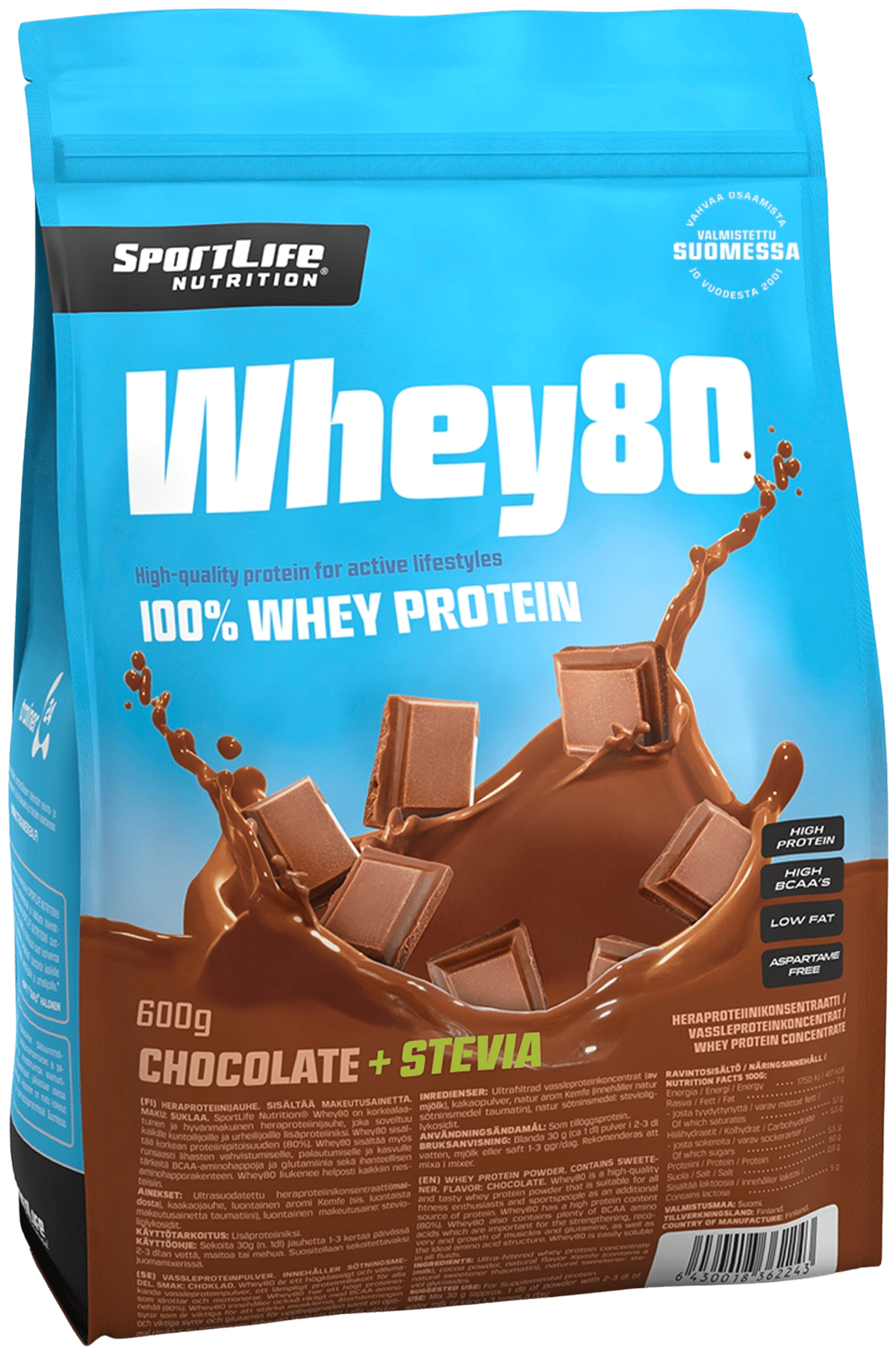 SportLife Nutrition Whey80 600g Suklaa Heraproteiinijauhe Prisma