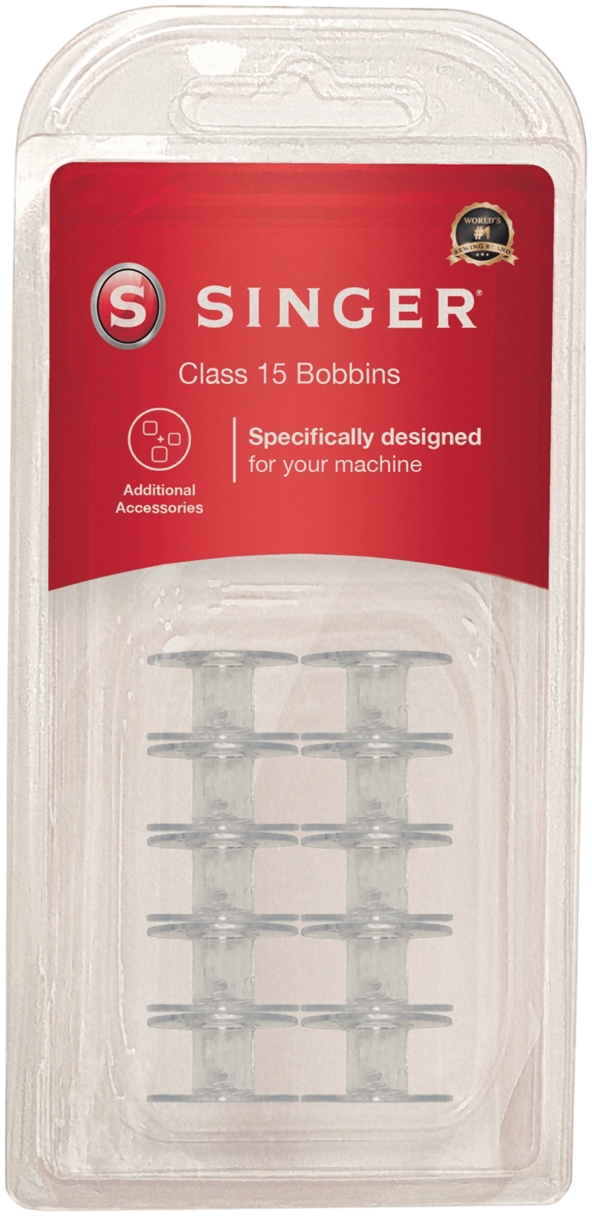 Bobines Singer Classe 15 - Lot De Bobines En Plastique Transparent - Compatible Machines Singer One, Confidence, Futura