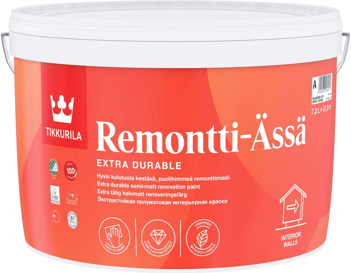 Tikkurila remonttimaali Remontti-Ässä 7,2 l C sävytettävä puolihimmeä ...