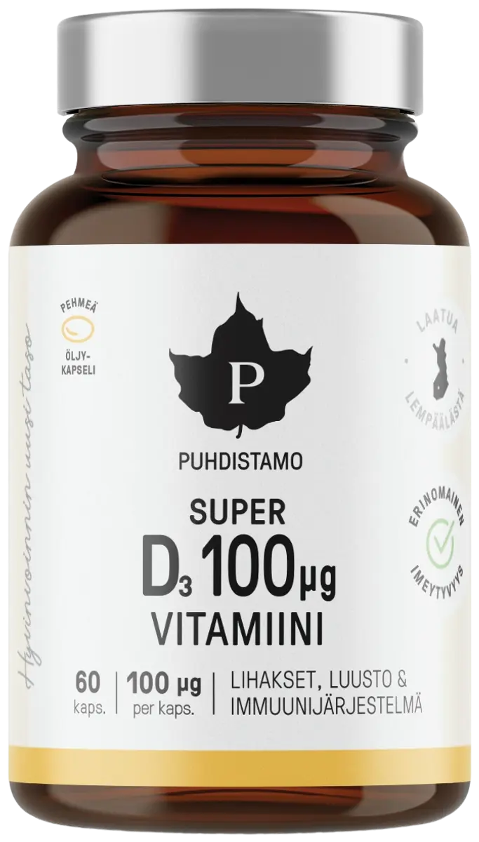 Puhdistamo Super D-vitamiini 100 µq 60 kaps