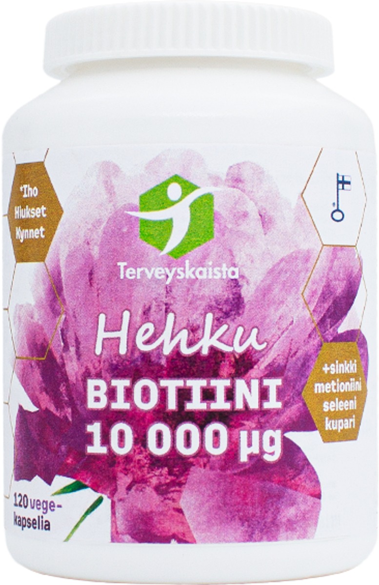 Terveyskaistan Hehku Biotiini 10 000 µg + Sinkki + Metioniini + Kupari +  Seleeni 120 kaps | Sokos verkkokauppa