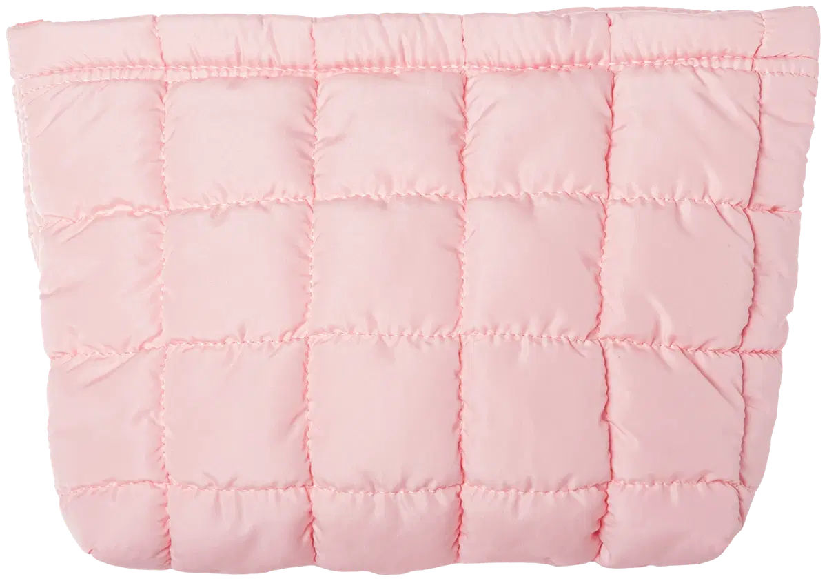 WE CARE ICON. meikkilaukku ruutu pieni,  vaaleanpunainen