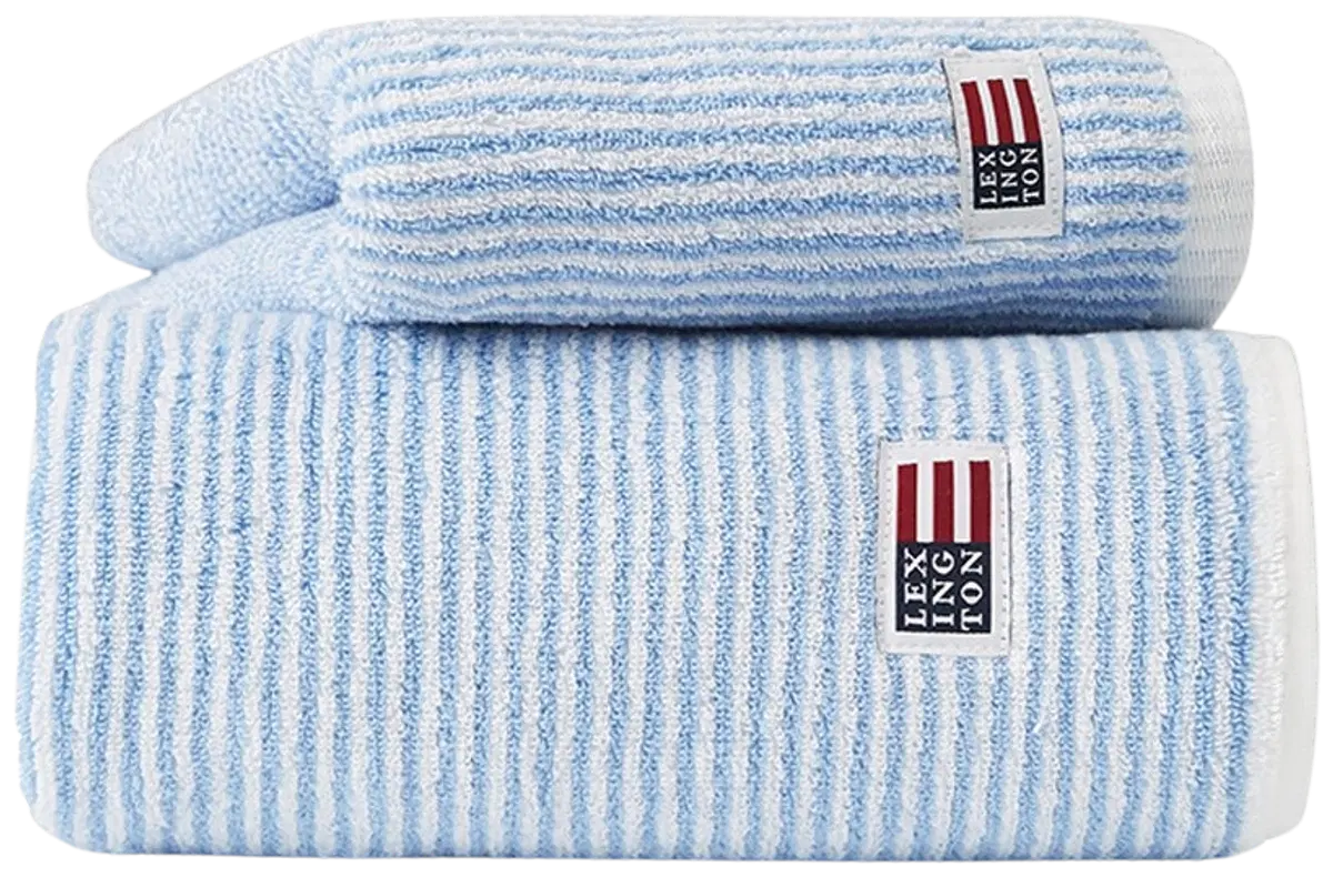 Lexington Original kylpypyyhe 100x150cm white blue stripe