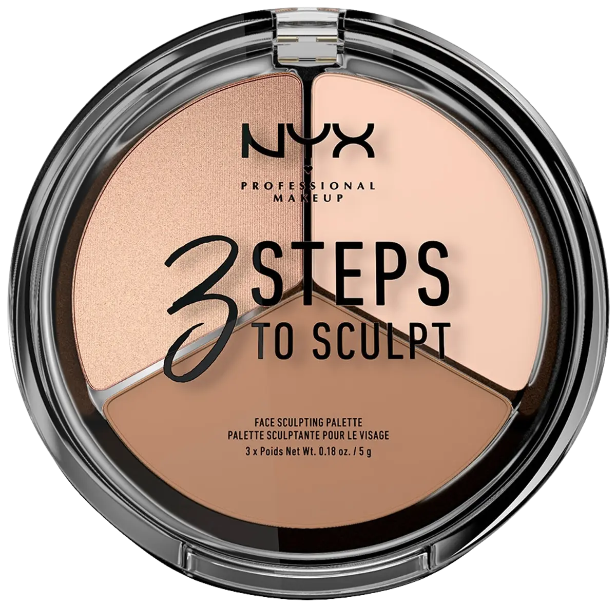 NYX Professional Makeup 3 Steps To Sculpt Palette korostuspaletti 15g