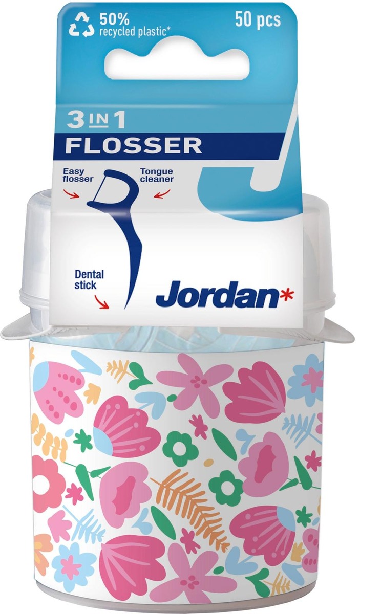 Jordan 3in1 Flosser hammaslankain pöytäpakkaus 50kpl | Sokos verkkokauppa