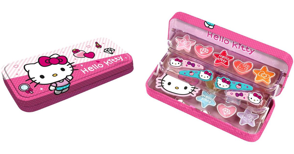 Hello Kitty miekkisetti/kynäkotelo (sis.6 luomiväriä,5 huulikiiltoa,2  harjaa,4 pinniä,1 tarra