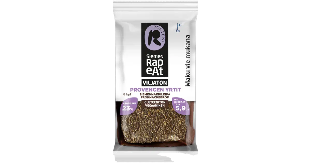 Rosten Siemenrapeat Viljaton siemennäkkileipä Provencen yrtit 8 kpl 170 ...
