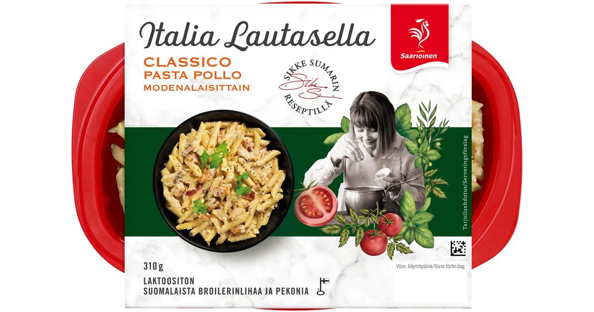Saarioinen Classico Pasta Pollo modenalaisittain, kana-pekonipasta 310g ...