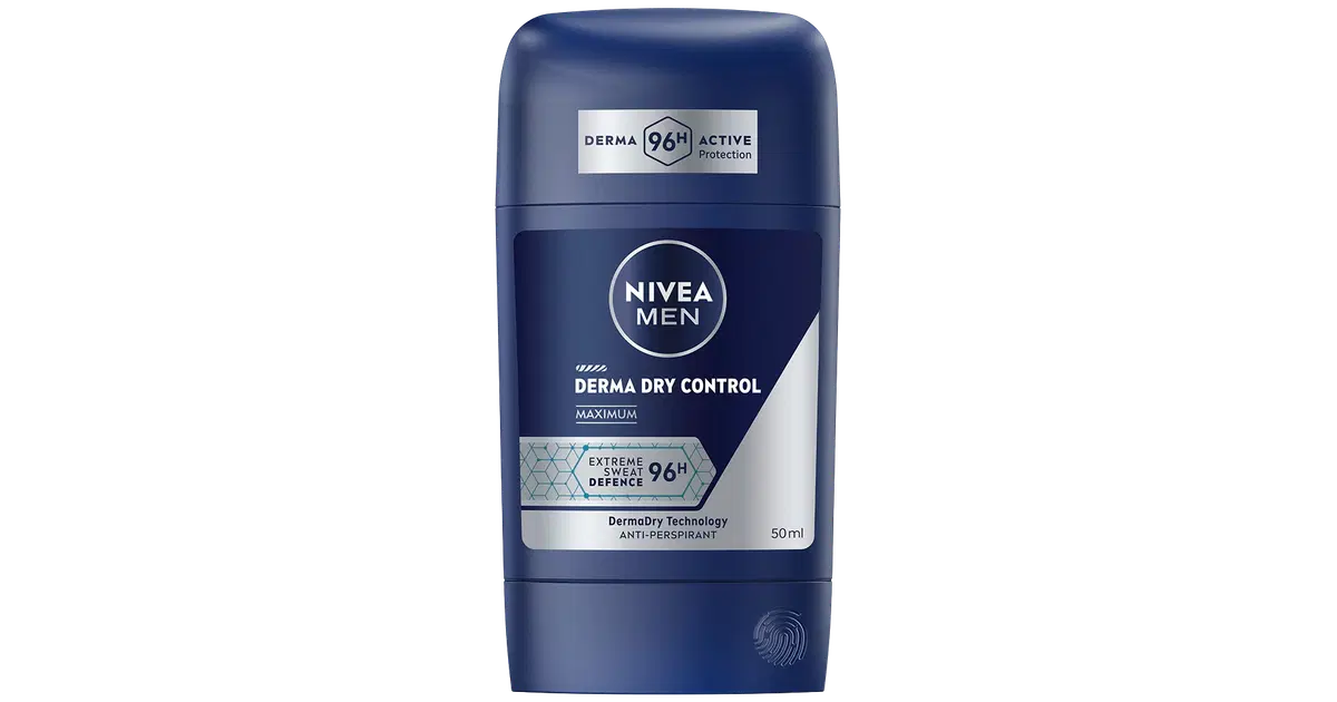 NIVEA MEN 50ml Derma Dry Control Maximum Deo Stick -antiperspirantti ...