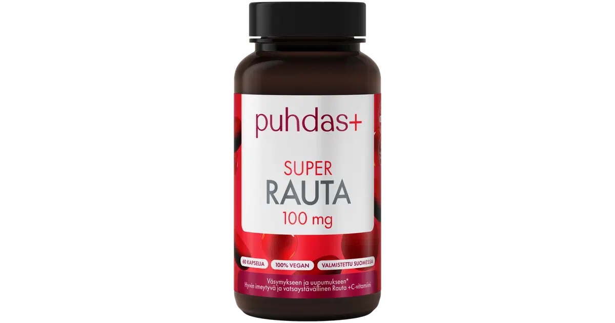 Puhdas+ Super Rauta 100 mg 60 kaps | S-kaupat ruoan verkkokauppa