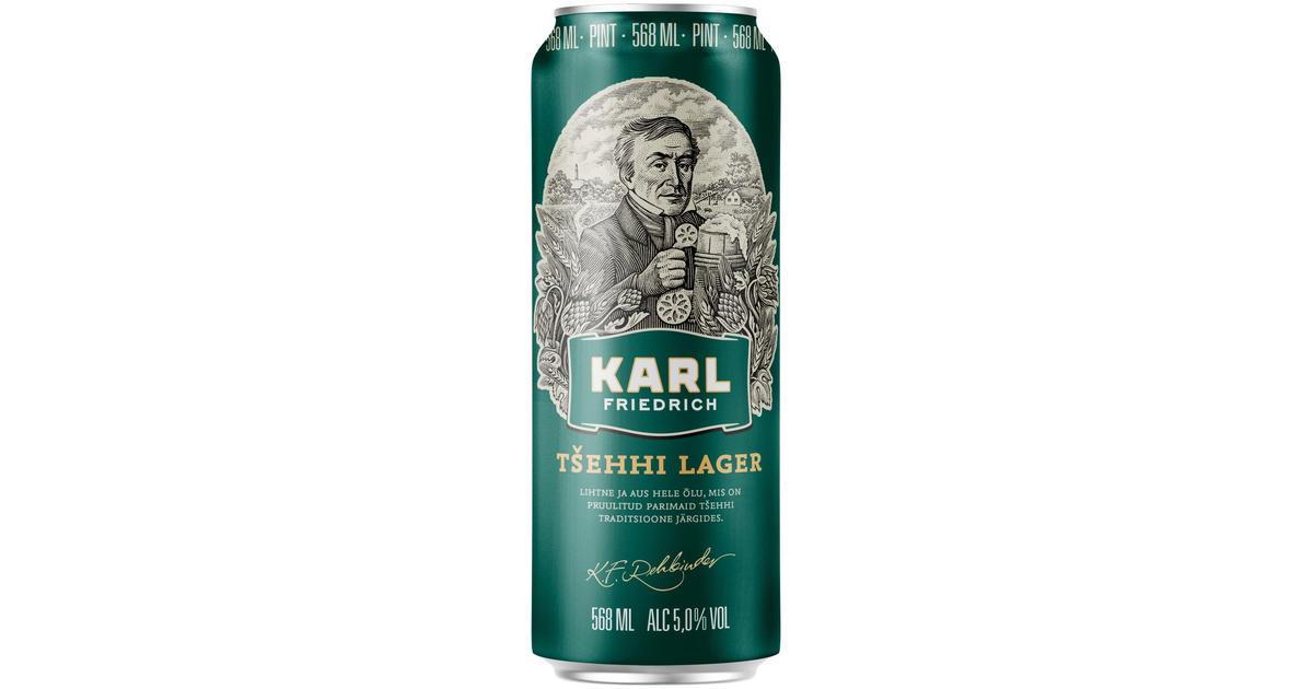 Karl Friedrich Tšehhi Lager õlu 5%vol 568 ml | Prisma | alati odavad ...