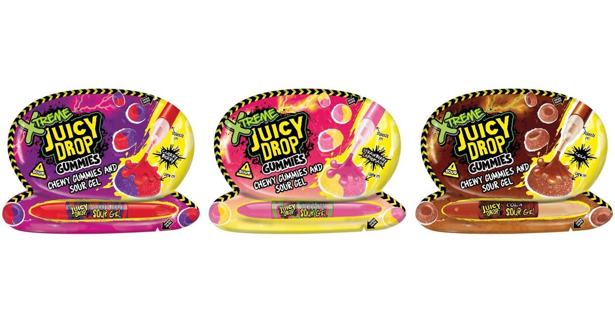 Bazooka Juicy Drop Gummies Xtreme Sours kirpeä viinikumi kirpeällä