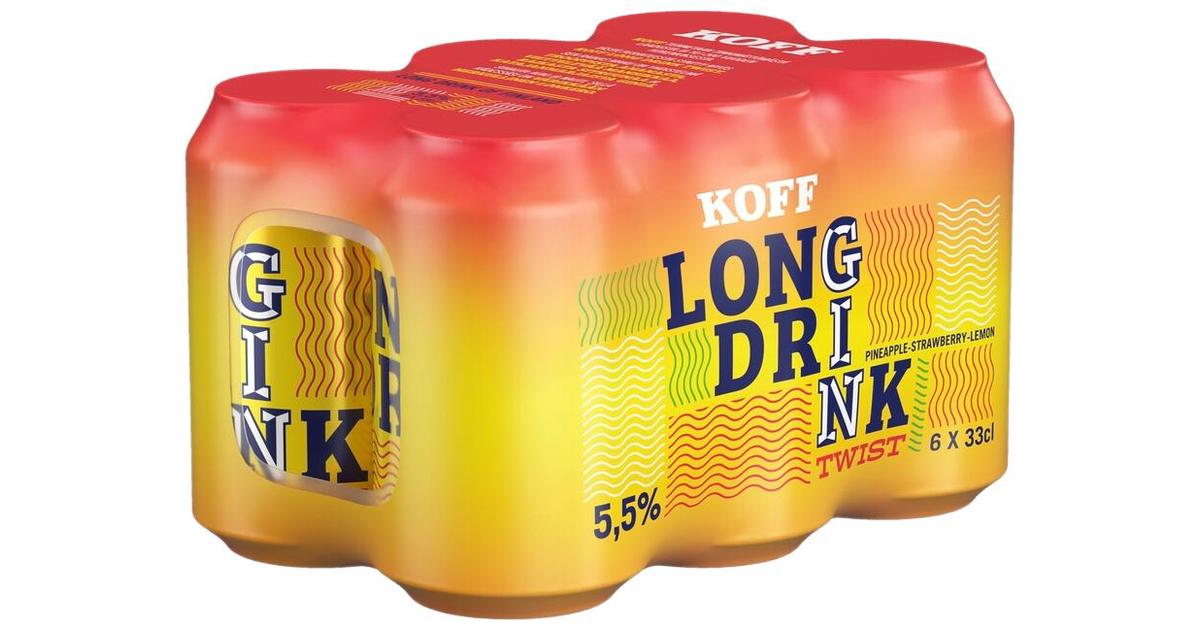 6-pack Koff Long Drink Twist Pineapple Strawberry Lemon long drink 5,5 ...