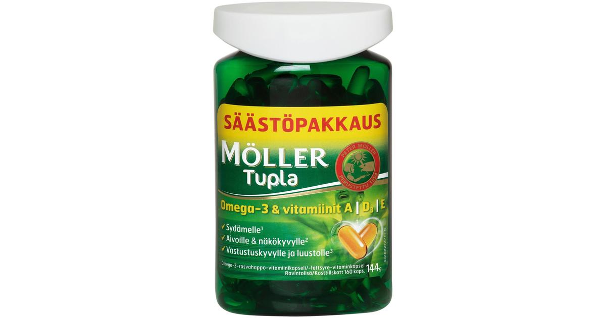 Möller Tupla säästöpakkaus omega-3-rasvahappo-vitamiinikapseli ...