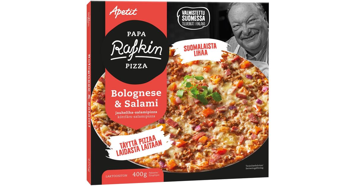 Papa Rafkin Bolognese&amp;Salami jauheliha-salamipizza pakaste 400g | S ...