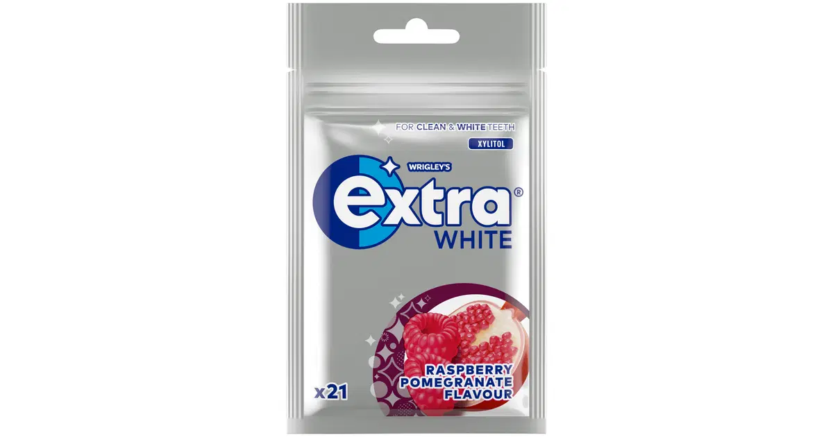 Extra Raspberry Pomegranata Extra White Raspberry Pomegranate purukumi 29g | S-kaupat ruoan ...