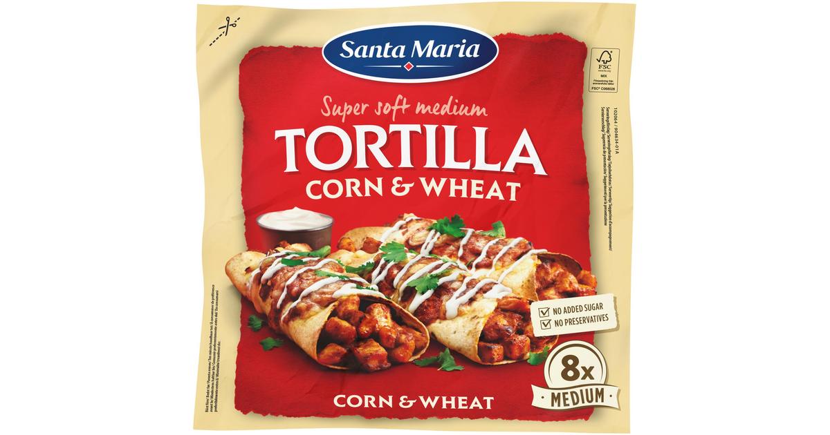Santa Maria Tortilla Corn & Wheat Medium 8 kpl, 336 g Skaupat ruoan