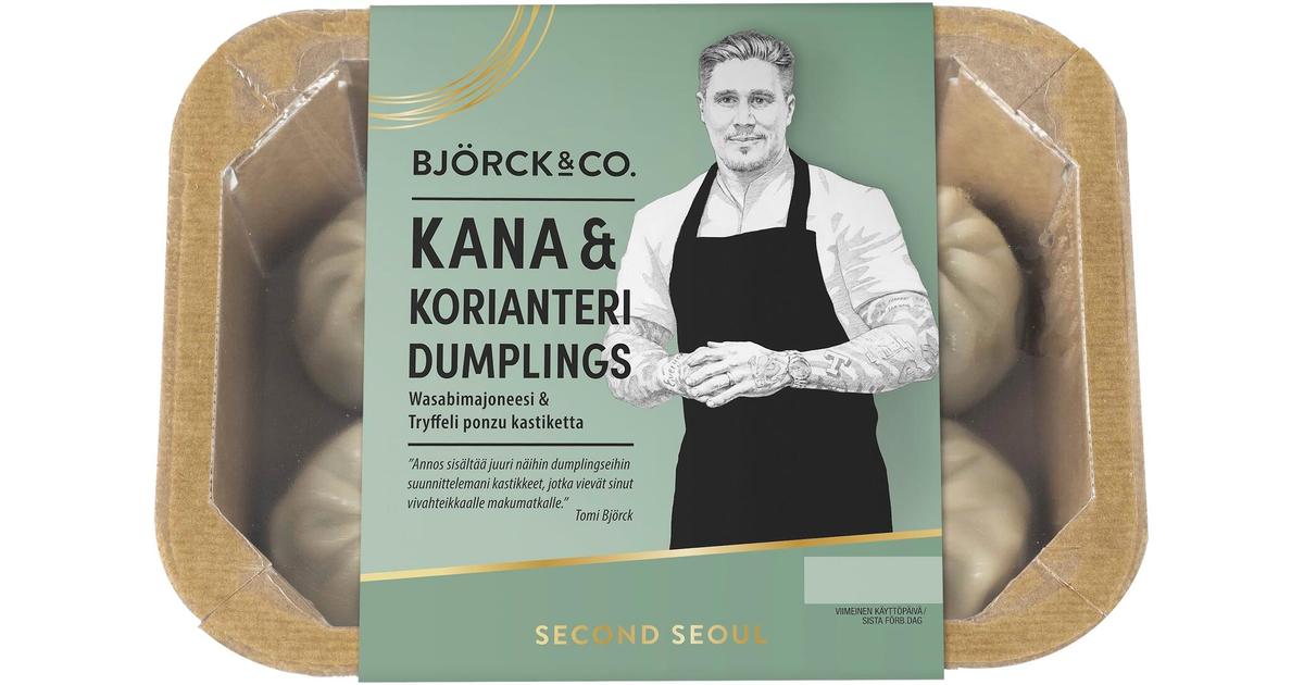 Björck&Co Kana Korianteri dumplings Wasabimajoneesi ja Tryffeliwasabi