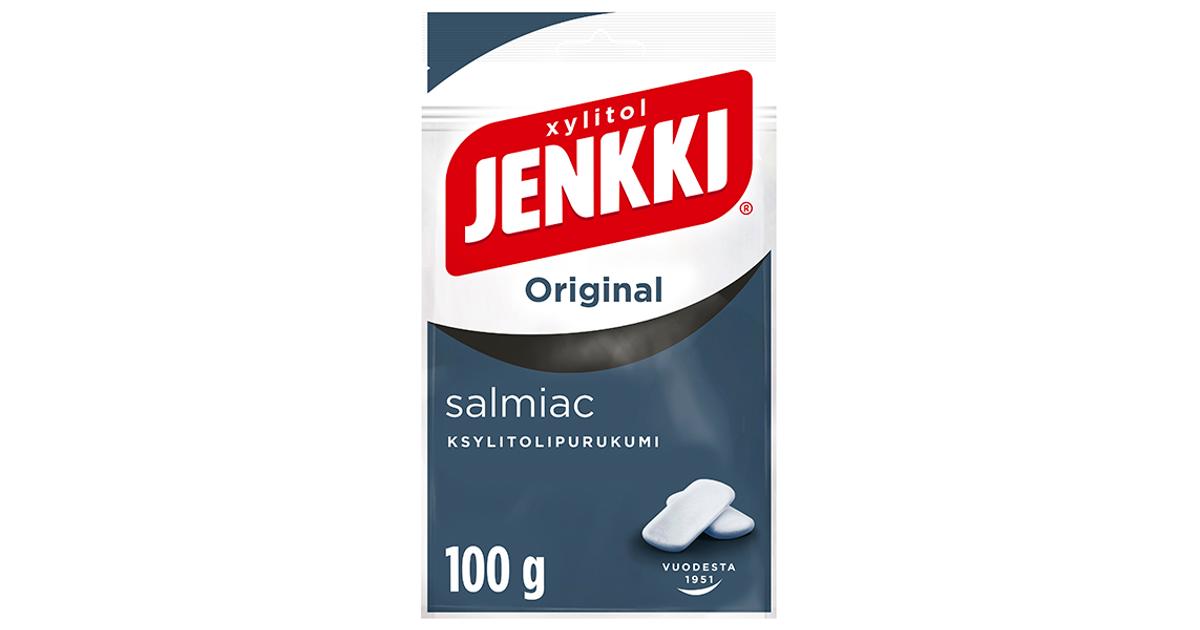 Jenkki Original Salmiac ksylitolipurukumi 100g Skaupat ruoan