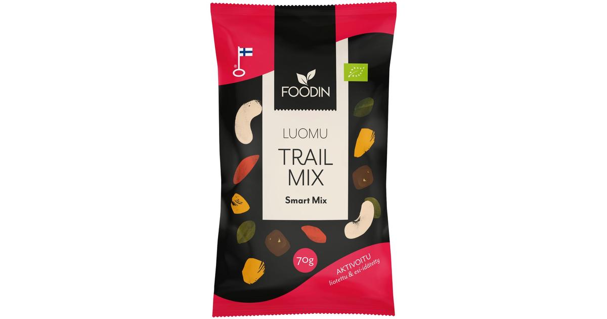 Foodin Activated trail mix smart mix luomu 70g Skaupat ruoan
