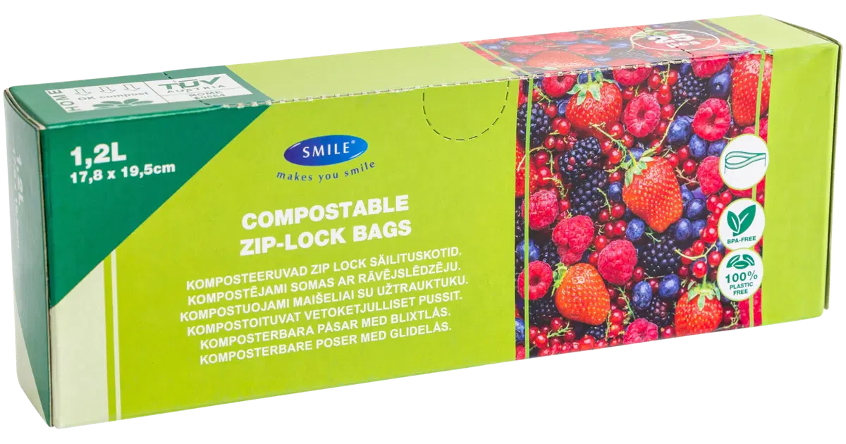 Smile Biodegr. pakastepussit 1,2L, 25kpl | S-kaupat ruoan verkkokauppa