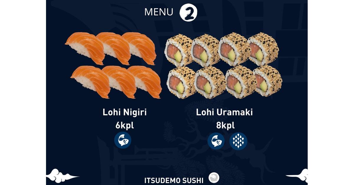 Itsudemo Sushi Box, 6*Lohi Nigiri 6, 8*Lohi Uramaki | S-kaupat ruoan  verkkokauppa