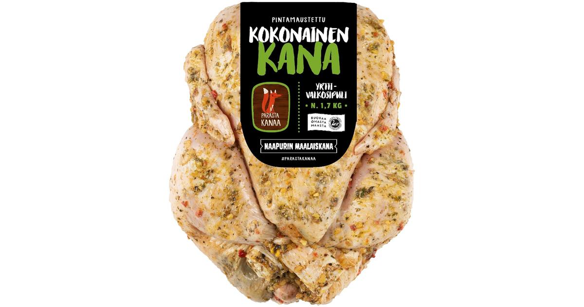 Naapurin Maalaiskanan kokonainen kana, yrtti-valkosipuli ,7kg | S-kaupat  ruoan verkkokauppa