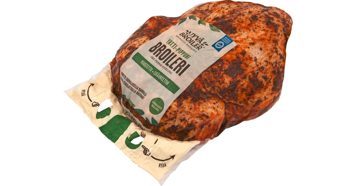 Jyväbroiler Yrtti-Pippurimaustettu Kokonainen Broileri n1,3kg | S-kaupat  ruoan verkkokauppa