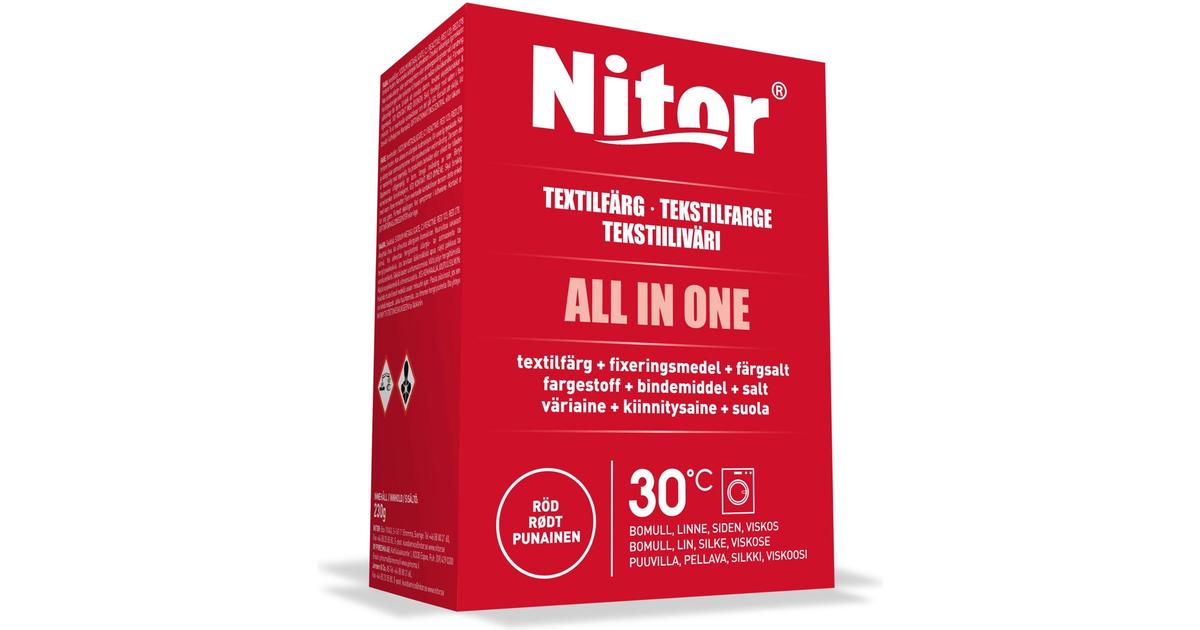 Nitor Tekstiiliväri All in one 230g punainen | S-kaupat ruoan verkkokauppa