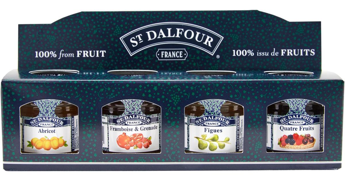 St. Dalfour Hillolajitelma viikuna, vadelma-granaattiomena, aprikoosi,  4-marjaa 4 x 28g | S-kaupat ruoan verkkokauppa