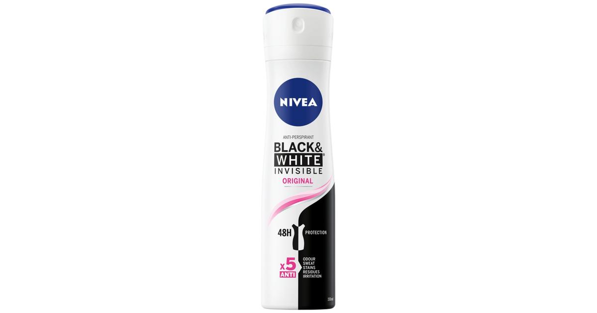 NIVEA 150ml Black & White Invisible Original Deo Spray -antiperspirantti |  S-kaupat ruoan verkkokauppa