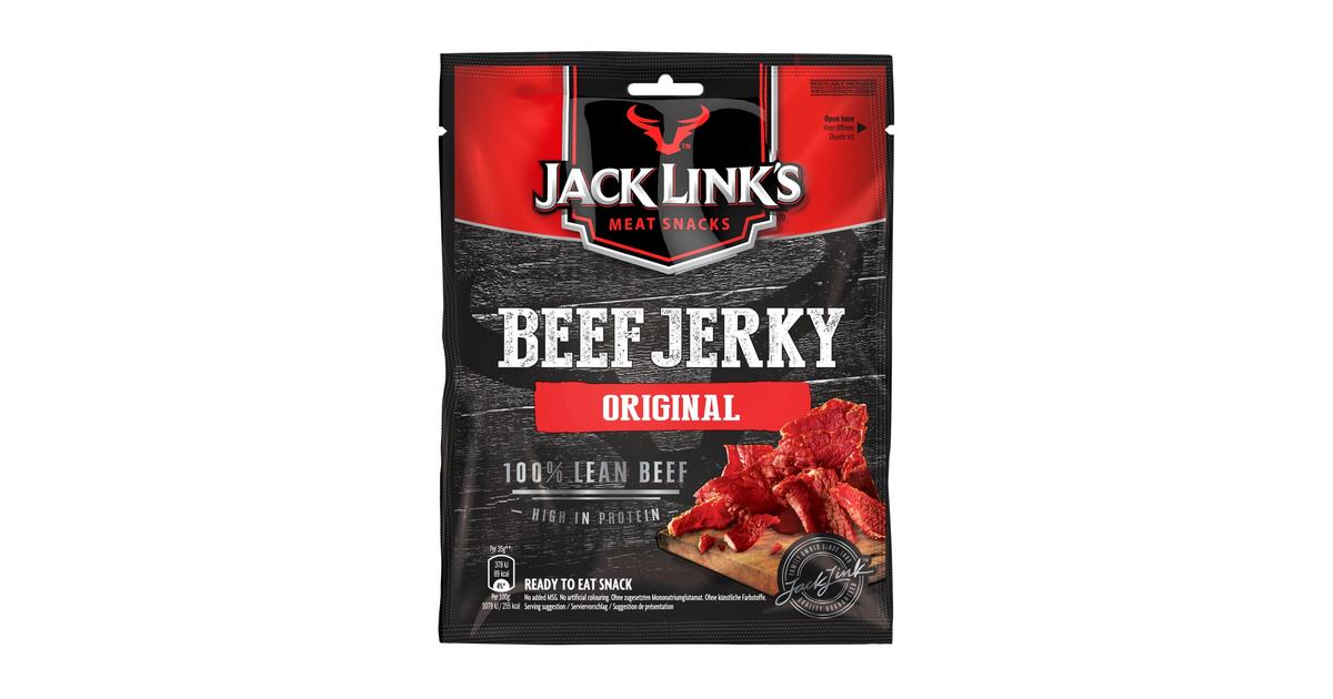 70g Jack Link's Beef Jerky Original, maustettuja ja kuivattuja  naudanlihasuikaleita | S-kaupat ruoan verkkokauppa