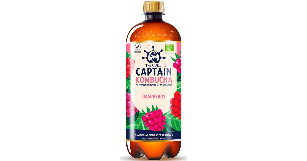 950ml The Gutsy Captain Kombucha California Raspberry Vadelmanmakuinen Kombucha Juoma Luomu S