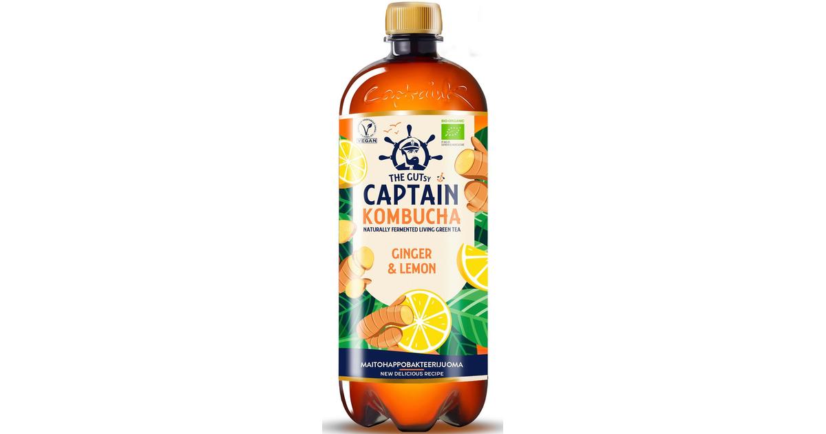 950ml The Gutsy Captain Kombucha Ginger Lemon, inkiväärin ja sitruunan  makuinen kombucha-juoma LUOMU | S-kaupat ruoan verkkokauppa