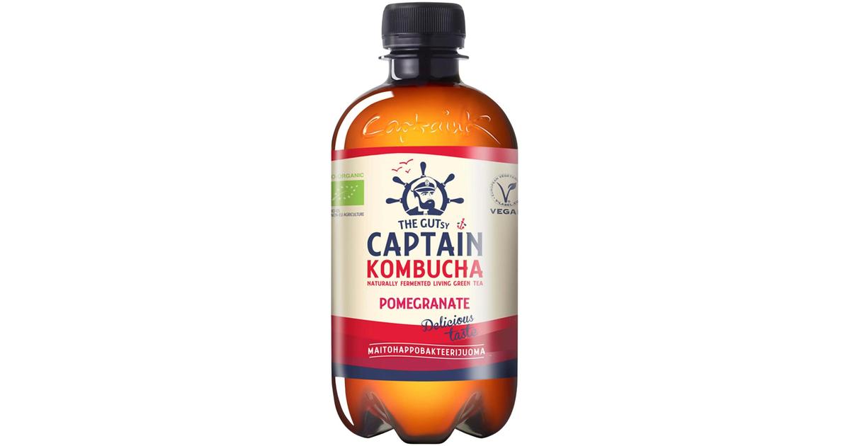 400ml The Gutsy Captain Kombucha Pomegranate, granaattiomenanmakuinen  kombucha-juoma LUOMU | S-kaupat ruoan verkkokauppa