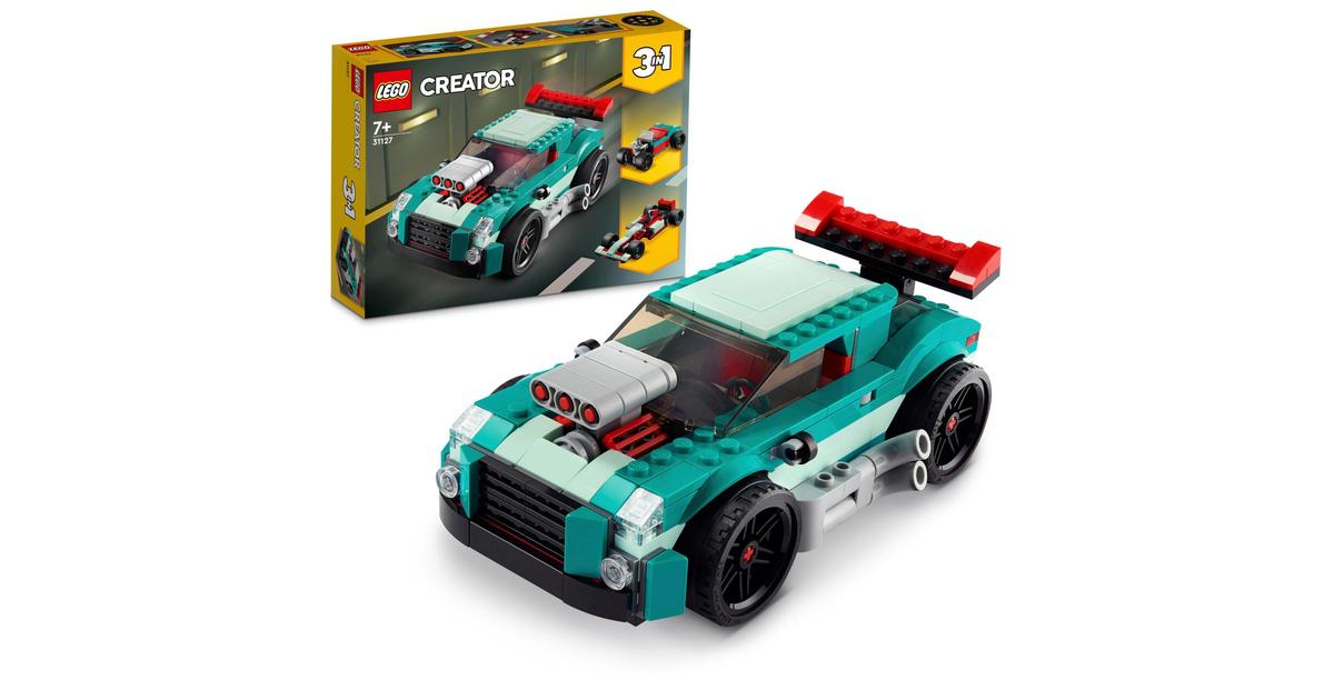 LEGO® Creator 3in1 Katukilpa-auto 31127 Rakennussarja, jonka osista voi  rakentaa muskeliauton, hot rod ‑auton tai kilpa-auton, yli 7-vuotiaille  (258 osaa) | S-kaupat ruoan verkkokauppa