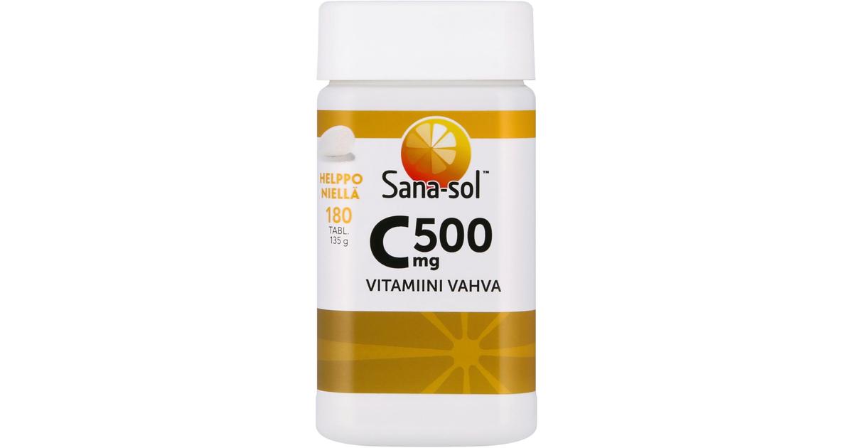 Sana-sol C-vitamiini 500mg tabletti ravintolisä 180tabl | S-kaupat ruoan  verkkokauppa