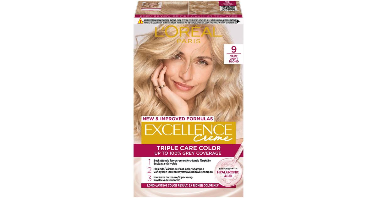 L'Oréal Paris Excellence Creme 9 Very Light Blonde Vaalea kestoväri 1kpl |  S-kaupat ruoan verkkokauppa