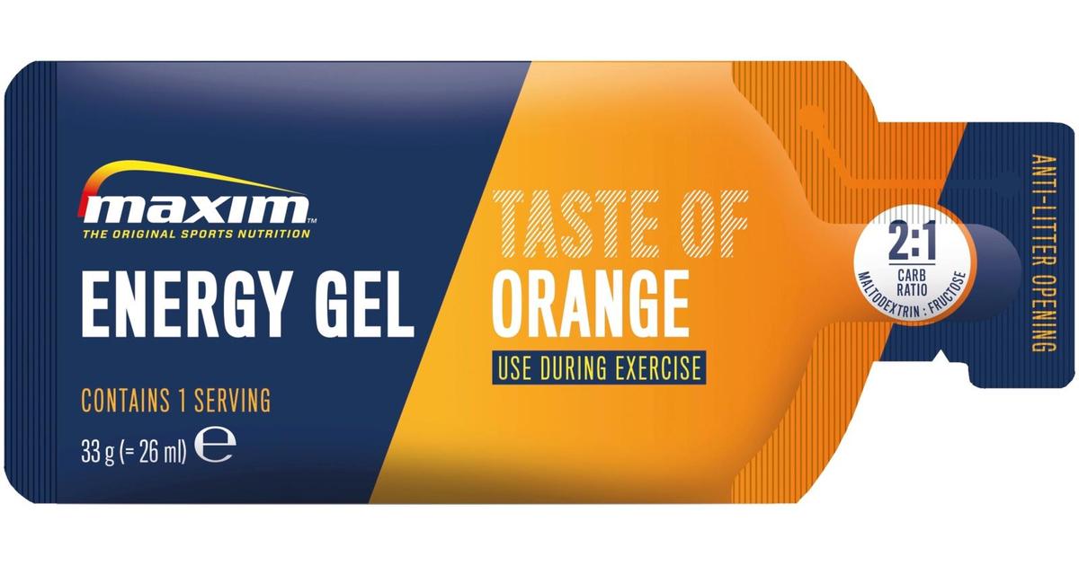 Maxim Energy Gel Orange taste appelsiininmakuinen energiageeli 33g |  S-kaupat ruoan verkkokauppa